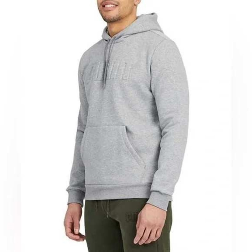 PUMA 3D Embossed Logo Pullover Hoodie in‎ Gray Size XXL